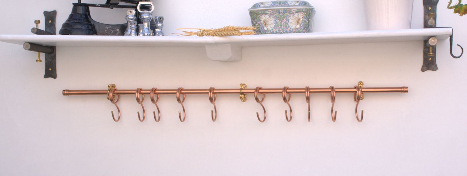 36-inch modernstyle copper pan rack from the forge